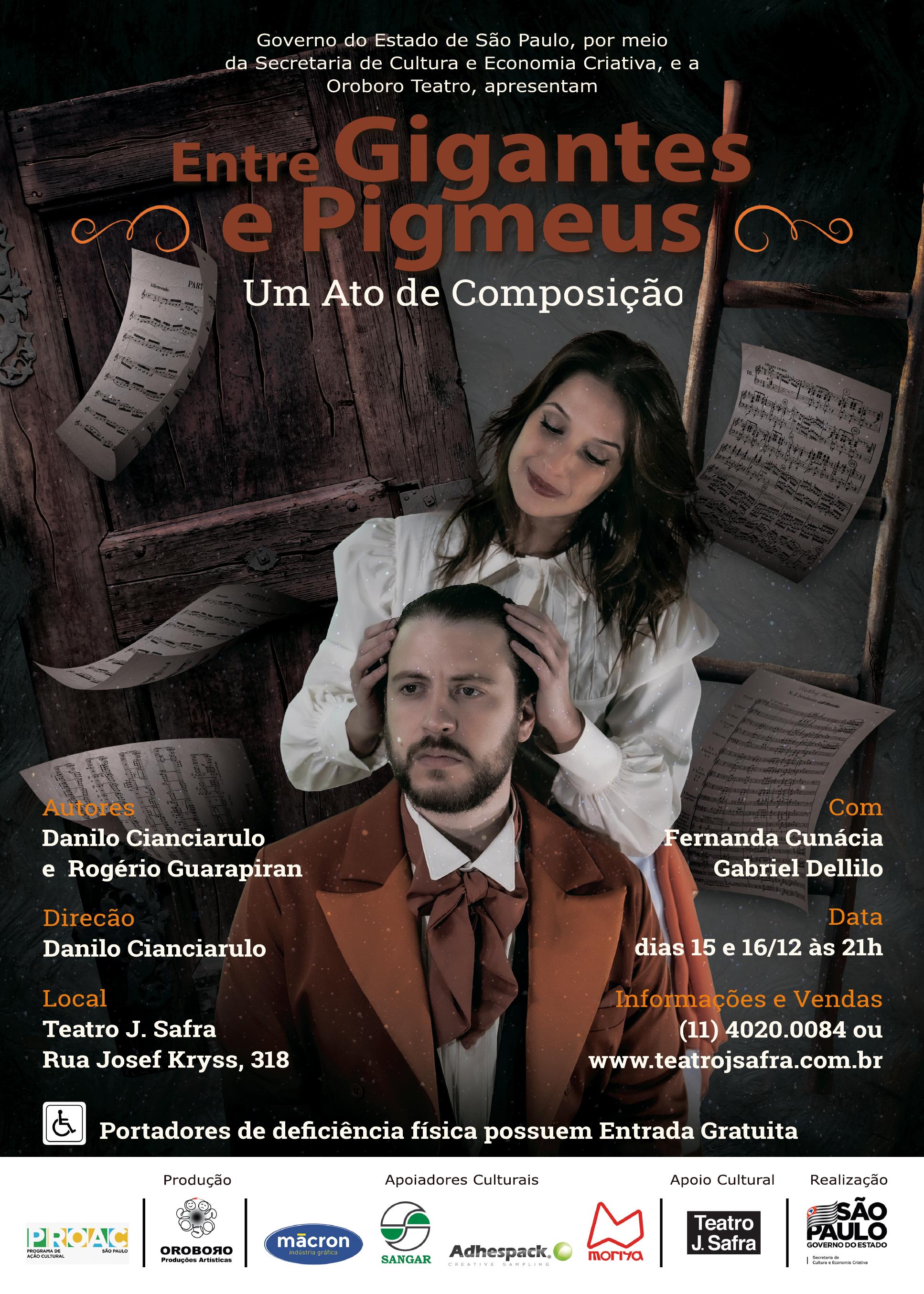 Cartaz do projeto Entre Gigantes e Pigmeus — Um Ato de Composição